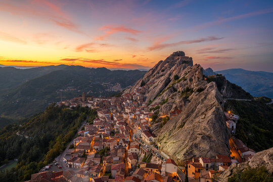 Pietrapertosa, Italy at Dusk