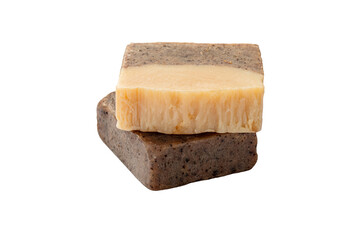 Homemade natural soap on transparent background