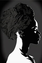 Black woman silhouette, Made by AI,Artificial intelligence