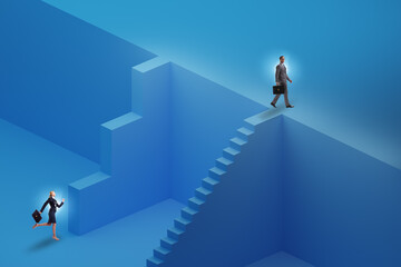 Gender inequality in career ladder concept