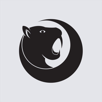 cheetah circle logo icon design vector image