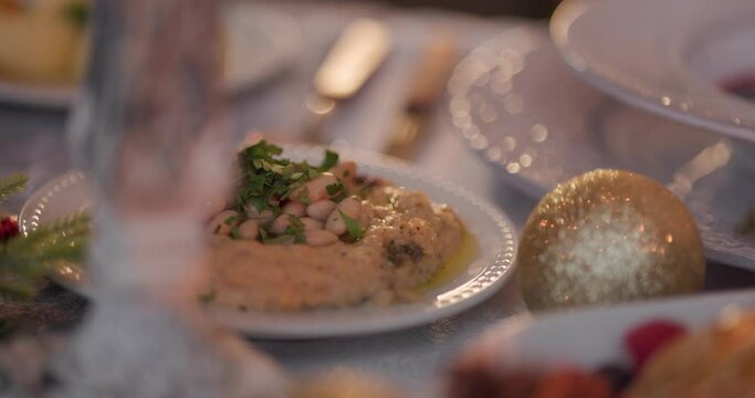 Dishes full of Middle Eastern foods