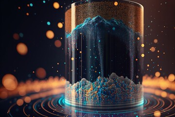 Giant artificial intelligence database, data processing. Fascinating AI generation.