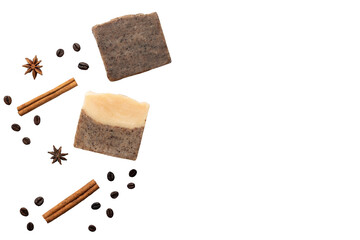 Homemade natural soap on transparent background