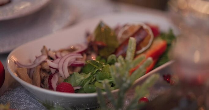 Dishes full of Middle Eastern foods