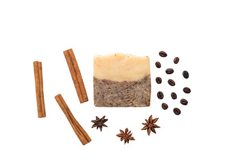 Homemade natural soap on transparent background