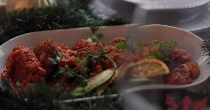 Dishes full of Middle Eastern foods