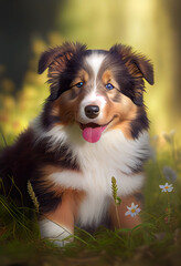 Collie happy puppy, Generative AI