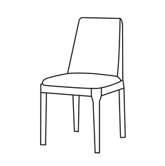 Chair editable vector illustration on white background. chair Line art, clip art, Office Chair,  Hand-drawn design elements.