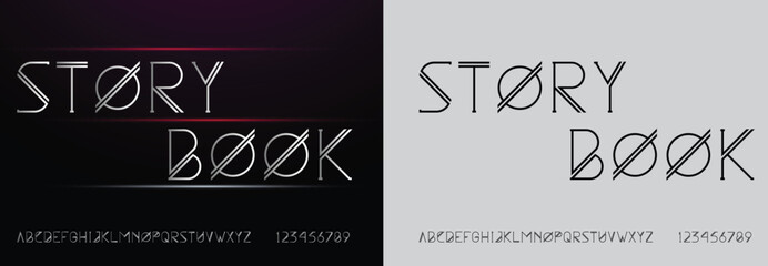 Story Book, Game Sport Movie Alphabet Font. Typography modern regular style font for technology, digital, logo design. vector illustration