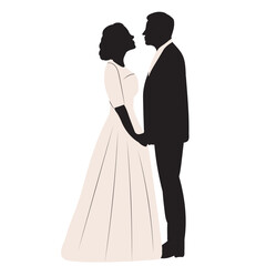 bride and groom silhouette ,design isolated