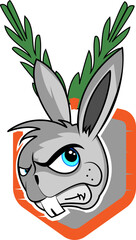 Web bunny logo character, vector icon