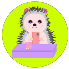 hedgehog and phone
