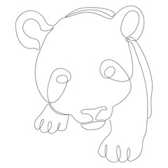 One continuous line of Panda Bear. Thin Line Illustration vector concept. Contour Drawing Creative ideas.