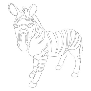 One continuous line of Zebra. Thin Line Illustration vector concept. Contour Drawing Creative ideas.