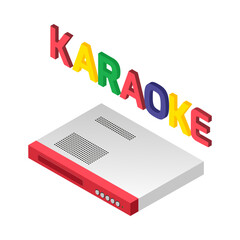 Karaoke Player Isometric Composition