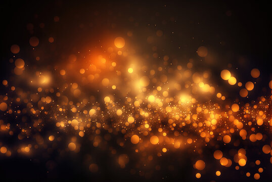 Sparkle Background, soft orange. Sparkles. Bright lights. Wallpaper. Depth of Field. Out of Focus. Glitter. Generative AI.
