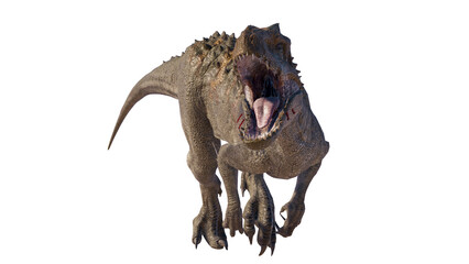 roaring indominus rex dinosaur isolated on blank background PNG