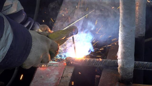 Manual Metal Arc Welding of a  rod framewor