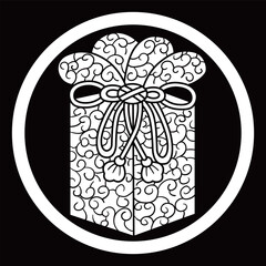 家紋です。中輪に角袋といいます。