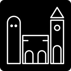 solid church Mosque of cordoba design vector icon