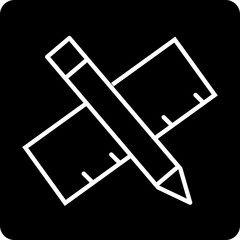 solid Pencil and ruler design vector icon