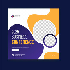 2025 business conference social media post template design 
