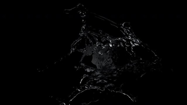 Water splashes liquid splashes on a black background
