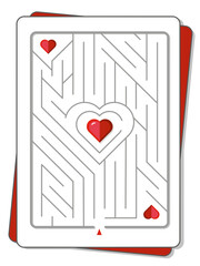 Ace of hearts with a maze