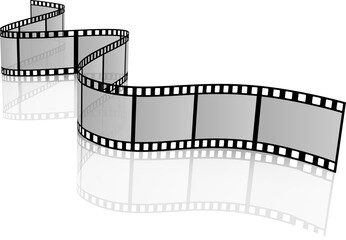 Video tape roll. Retro movie film strip