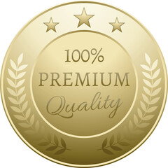Premium quality round badge. Realistic gold medal