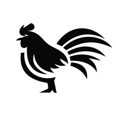 Rooster logo symbol design illustration. Clean modern logo mark design template. Illustration for personal or commercial business branding.