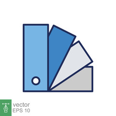 Color palette icon. Simple filled outline style for web, mobile, ui design. Book, multicolor, art, designer, drawing, chart concept. Vector illustration isolated on white background. EPS 10.