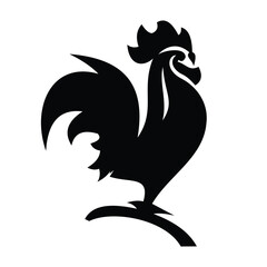 Rooster logo symbol design illustration. Clean modern logo mark design template. Illustration for personal or commercial business branding.