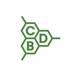 CBD Logo, icon or symbol for cbd oil label template, marijuana, hemp oil label, cbd icon for apps and web and cbd bottle oil vector