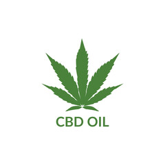 CBD leaves Logo, icon or symbol for cbd oil label template, marijuana, hemp oil label, cbd icon for apps and web and cbd bottle oil vector