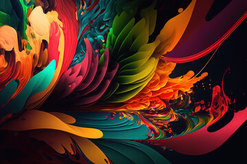 Colorful Bloom Abstract Background. Generative AI