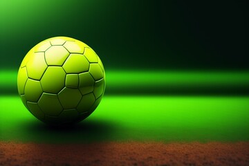 Fototapeta premium Soccer ball on a green background to use as wallpaper for the website or computer