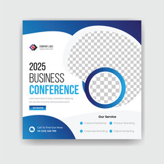 2025 business conference social media post template design 