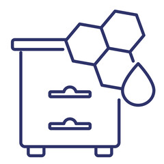 Obraz premium Hive and honey, honeycomb line icon