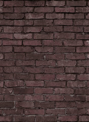 濃い色の目地がおしゃれな、コーヒー色煉瓦の壁