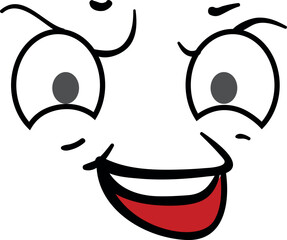 Evil grin emoji. Comic wicked face expression