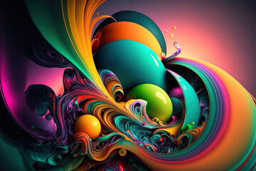 Colorful Swirl Abstract Background. Generative AI