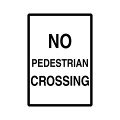 No Pedestrian Crossing on Transparent Background