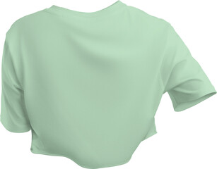 Green crop top mockup, no body, png, canvas bella, back