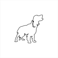 Simple line hand drawn dog pet animal