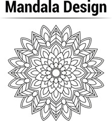 Mehndi mandala,flower shape Mandalar Mandala,Black isolated ethnic mandala design,, vector illustration Mandala,Flowe