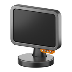 Premium computer parts display monitor icon 3d rendering on isolated background