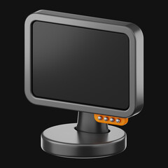 Premium computer parts display monitor icon 3d rendering on isolated background