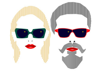 Couple aux lunettes de soleil